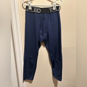 Telaleo Boys Sz Medium Blue Compression Exercise Athletic Pants Tights